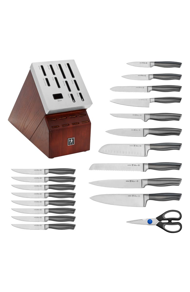 HENCKELS CUTLERY Graphite Stainless Steel Knife Block 20-Piece Set, Alternate, color, Silver