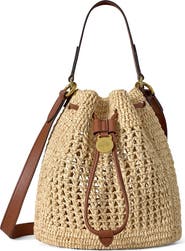 Mulberry Small Crochet Raffia Bucket Bag
