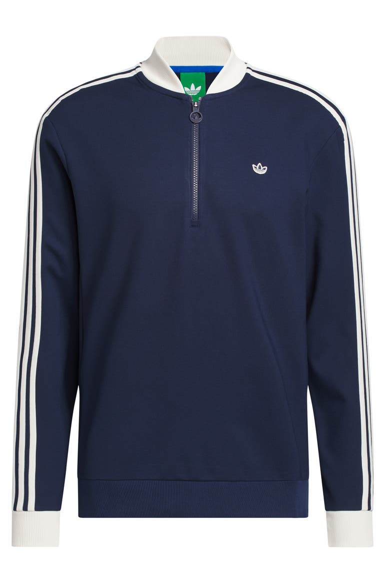 Quarter Zip Golf Sweatshirt, Main, color, NIGHT INDIGO/ CHALK WHITE