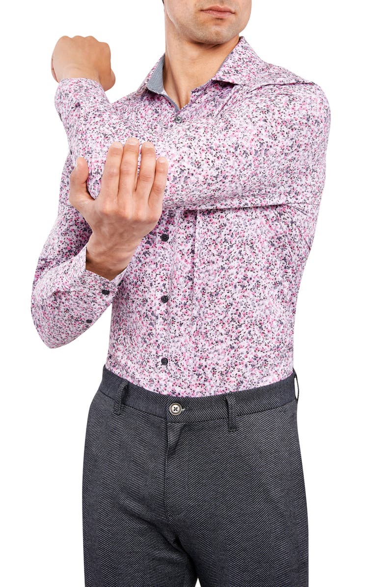 W.R.K Slim Fit Floral Print Performance Dress Shirt, Alternate, color,