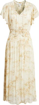 Nordstrom Crinkle Chiffon Midi Dress