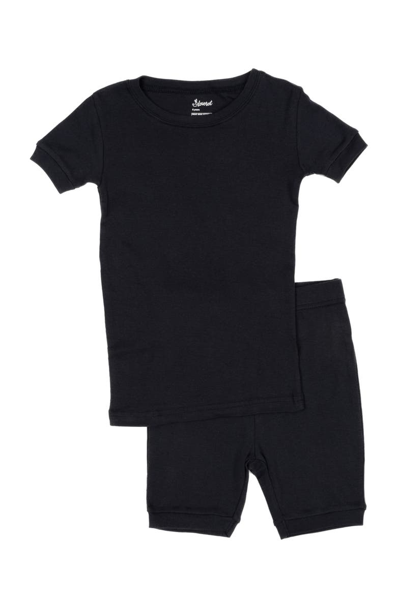 Leveret Kids Short Sleeve Cotton Solid Matching Family Pajamas, Main, color, Navy