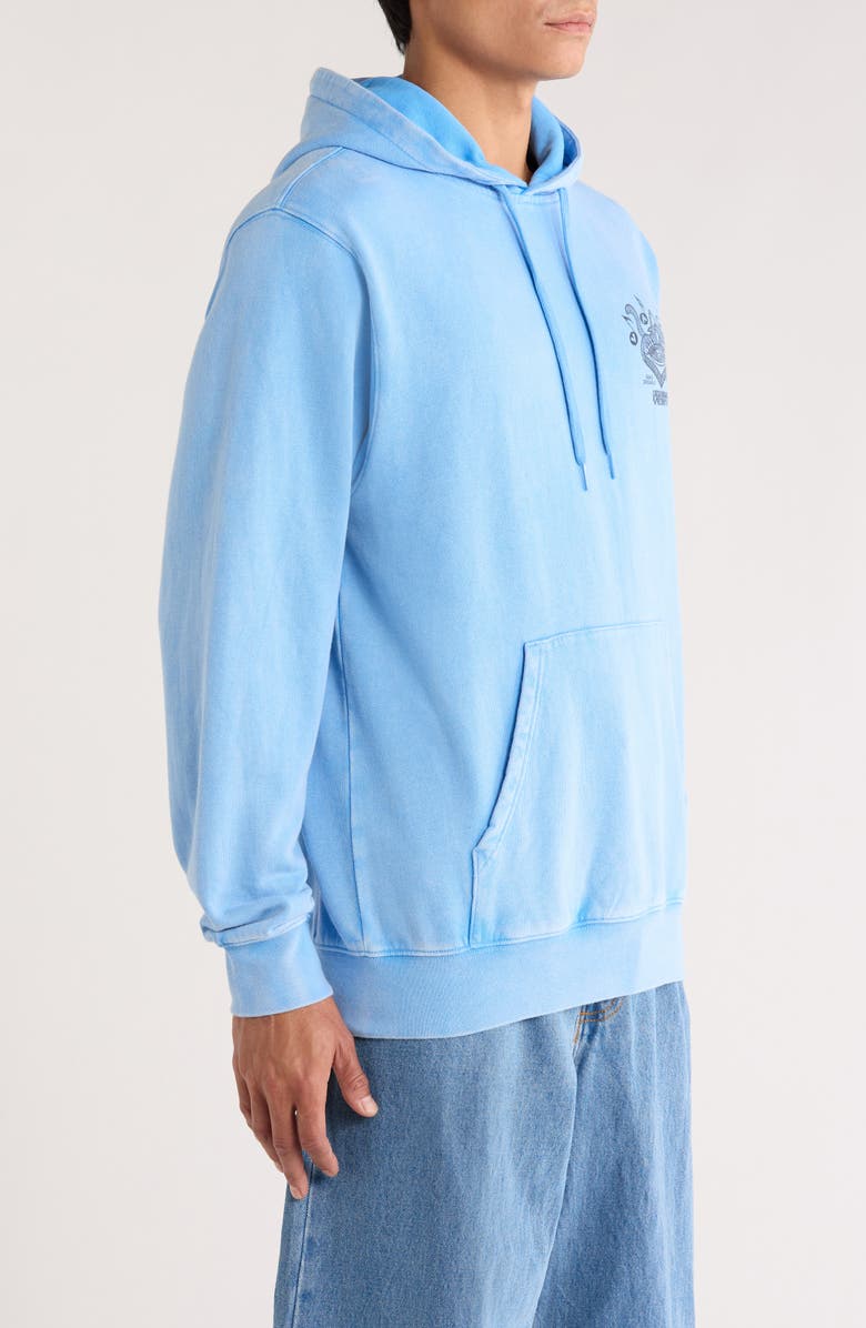 Vans Scratched Records Fleece Pullover Hoodie, Alternate, color, Tranquil Blue