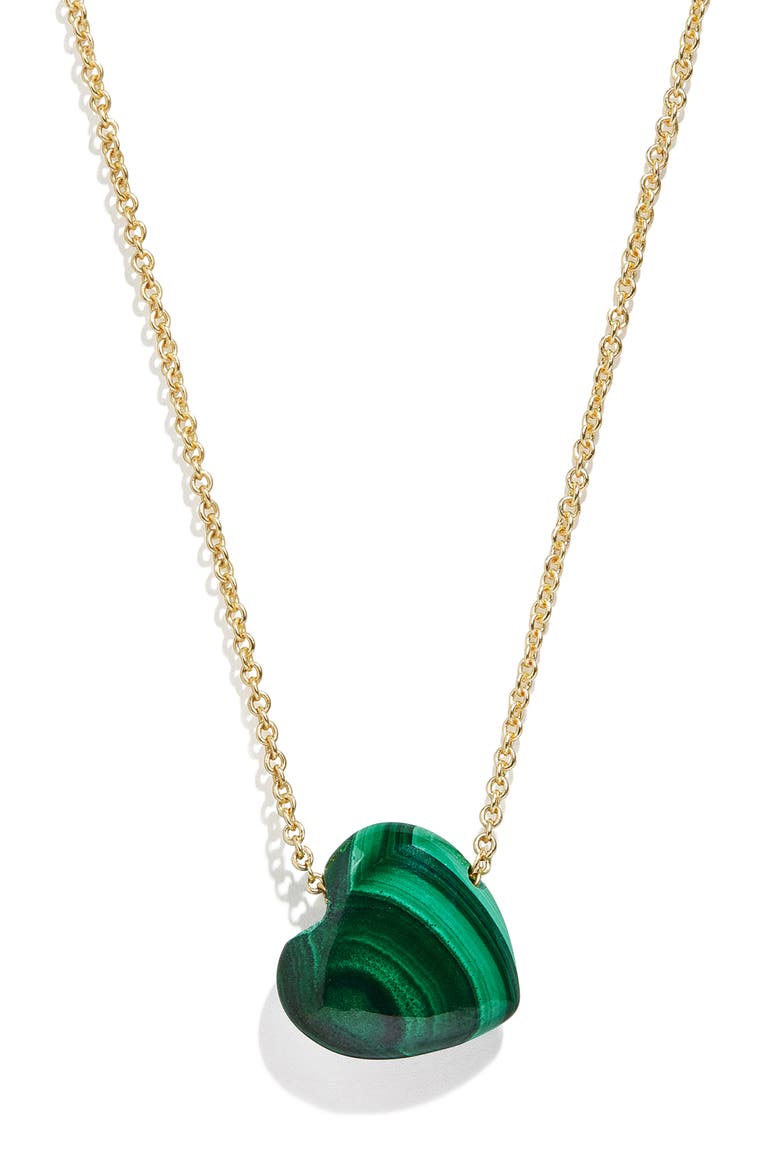 Juno Heart Pendant Necklace, Main, color, GREEN