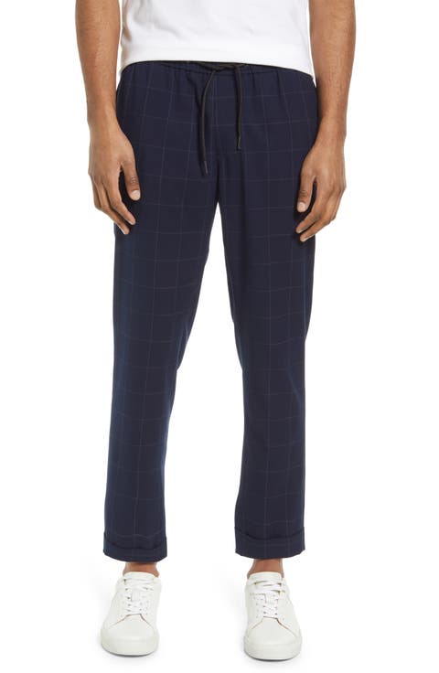 Men's E-Waist Plaid Stretch Pants