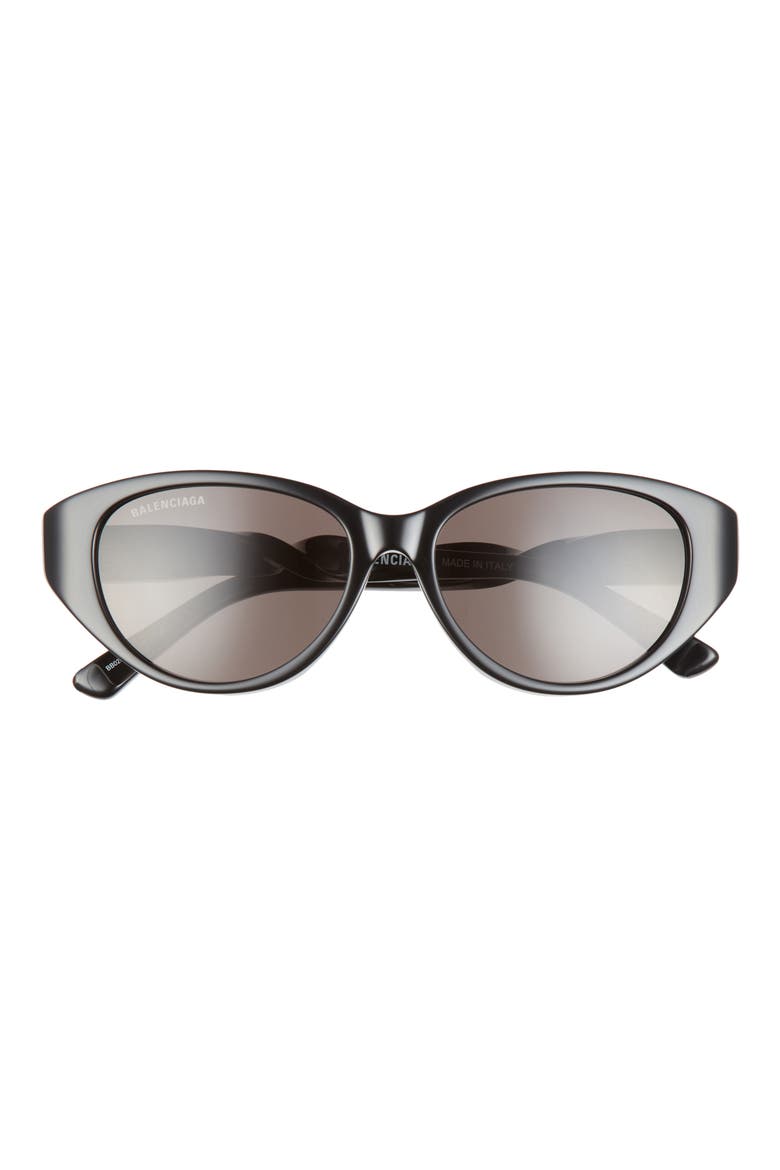 55mm Round Sunglasses, Main, color, BLACK