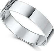Bliss Diamond 5mm Flat High Polished Wedding Plain Comfort Fit Band 14K Gold Unisex