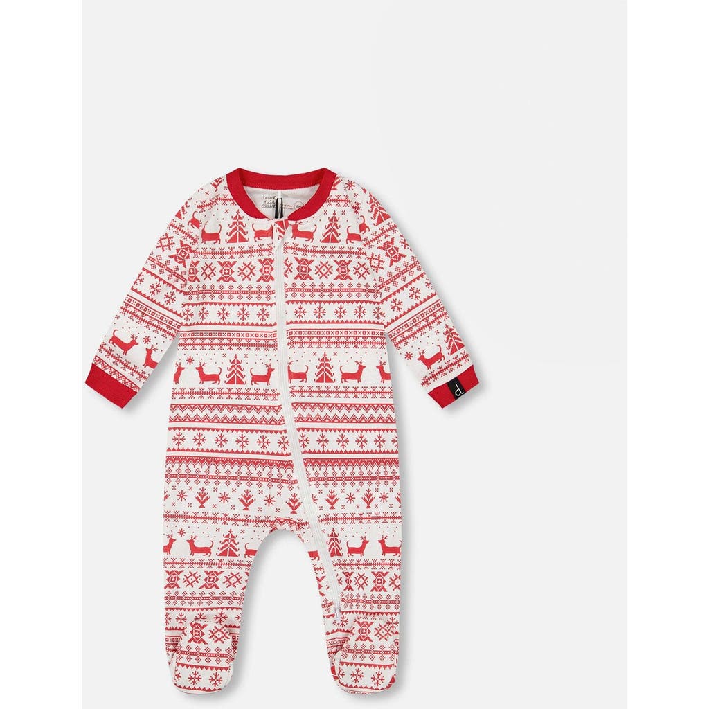 Deux Par Deux Gender Inclusive Organic Cotton One-piece Pajamas In White