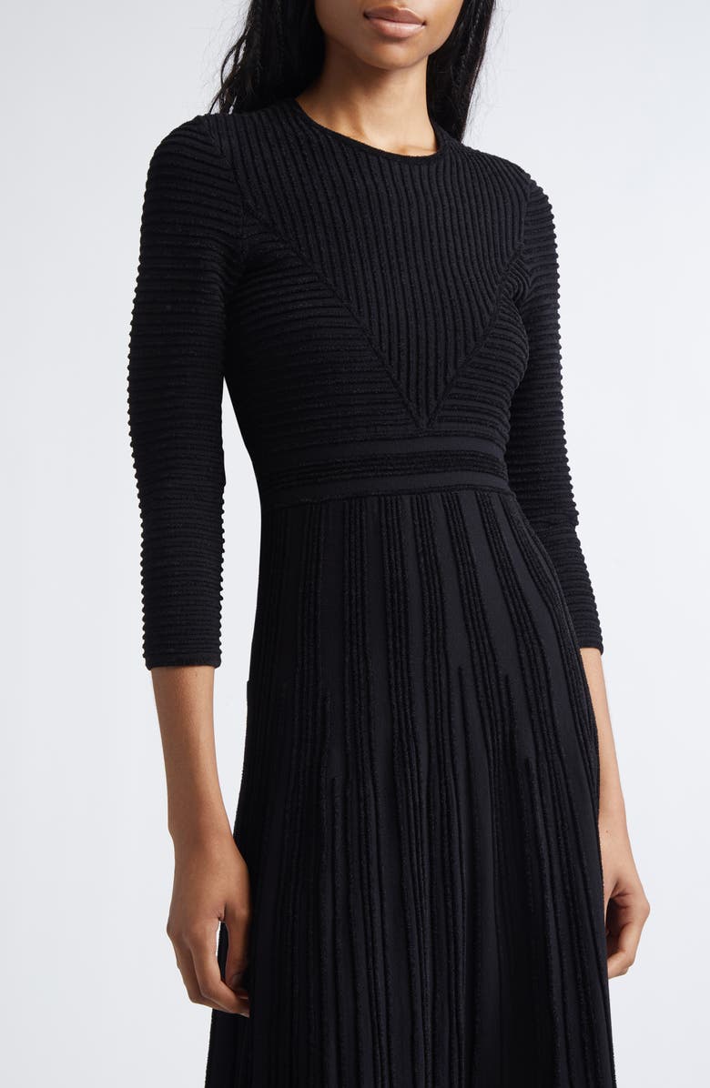 Emporio Armani Ottoman Midi Dress, Alternate, color, Solid Black