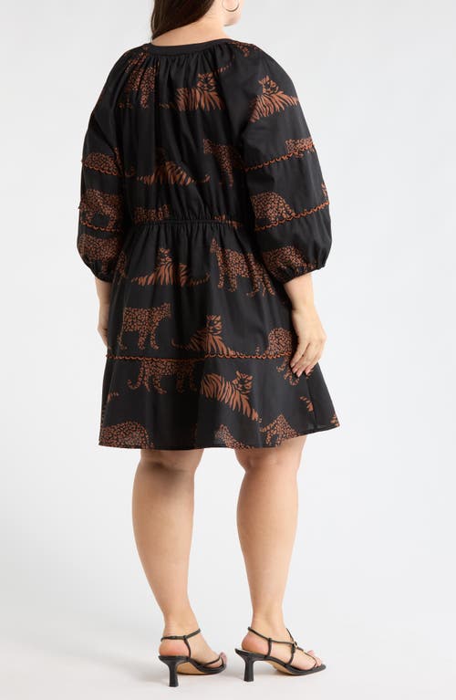 Sugarlips Zenzi Jungle Print Dress In Brown