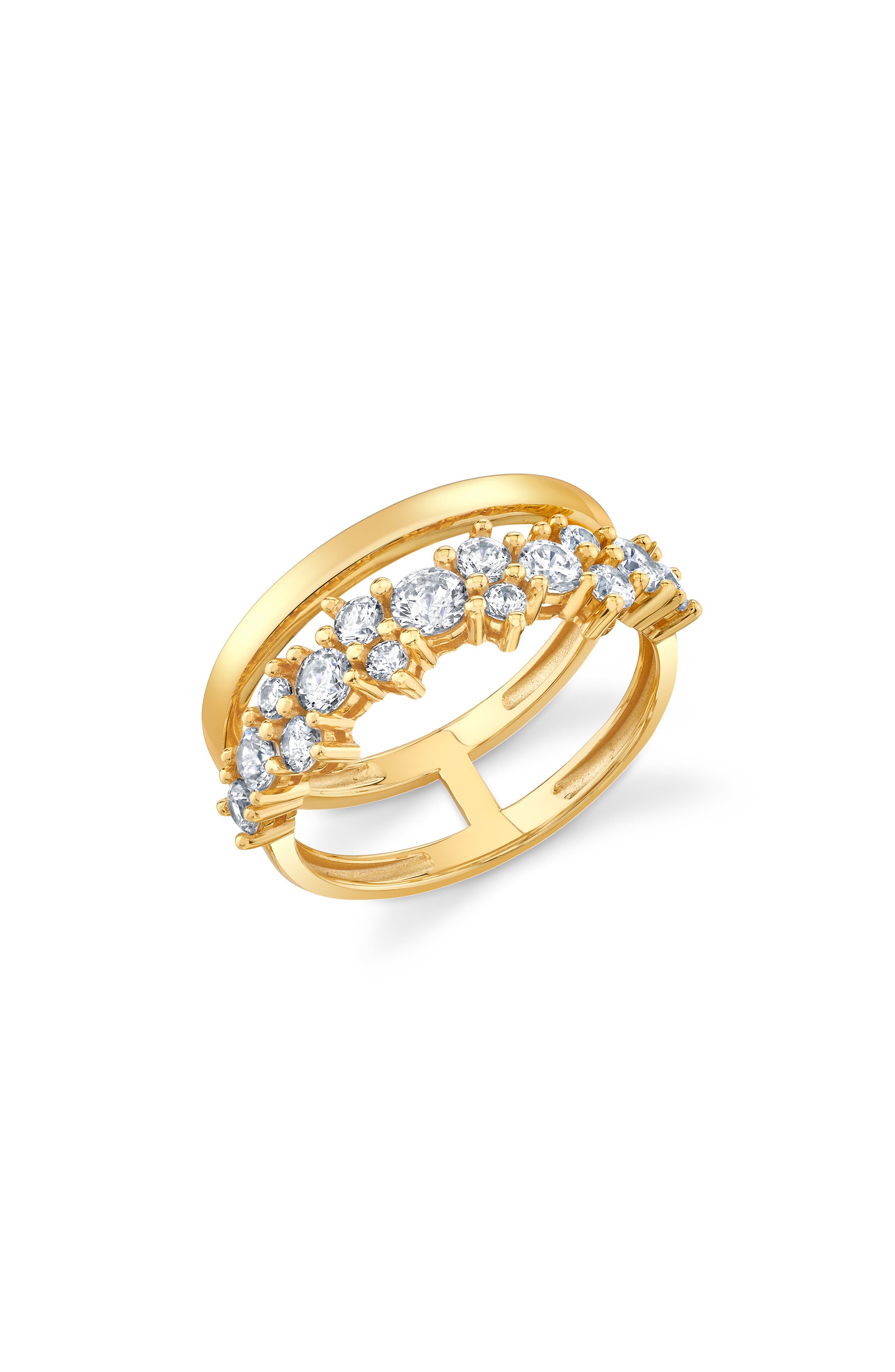 18KT YELLOW GOLD / CLEAR STONE