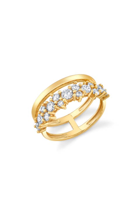 Cubic Zirconia Double Band Ring