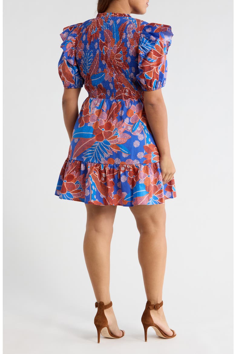 Amazonia Leones Smocked Dress, Alternate, color, BLUE-RED