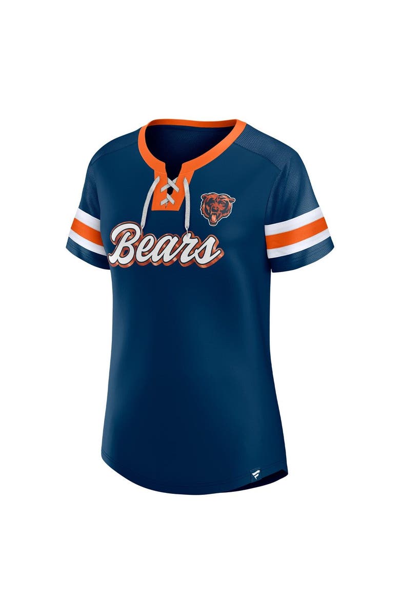 FANATICS Women's Fanatics Branded Justin Fields Navy Chicago Bears Athena Name & Number Notch Neck T-Shirt, Alternate, color, 