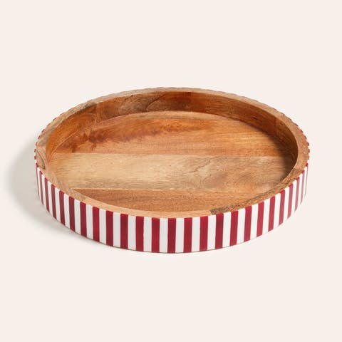 Nohar Flat Wood Tray Curated Decor