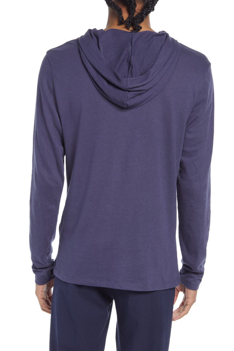 Longline Pullover Sleep Hoodie, Alternate, color, NAVY