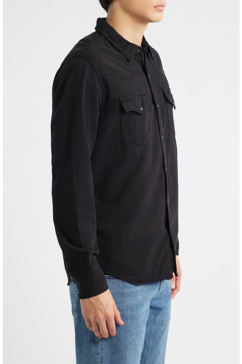 Snap Front Denim Button-Up Shirt, Alternate, color, BLACK