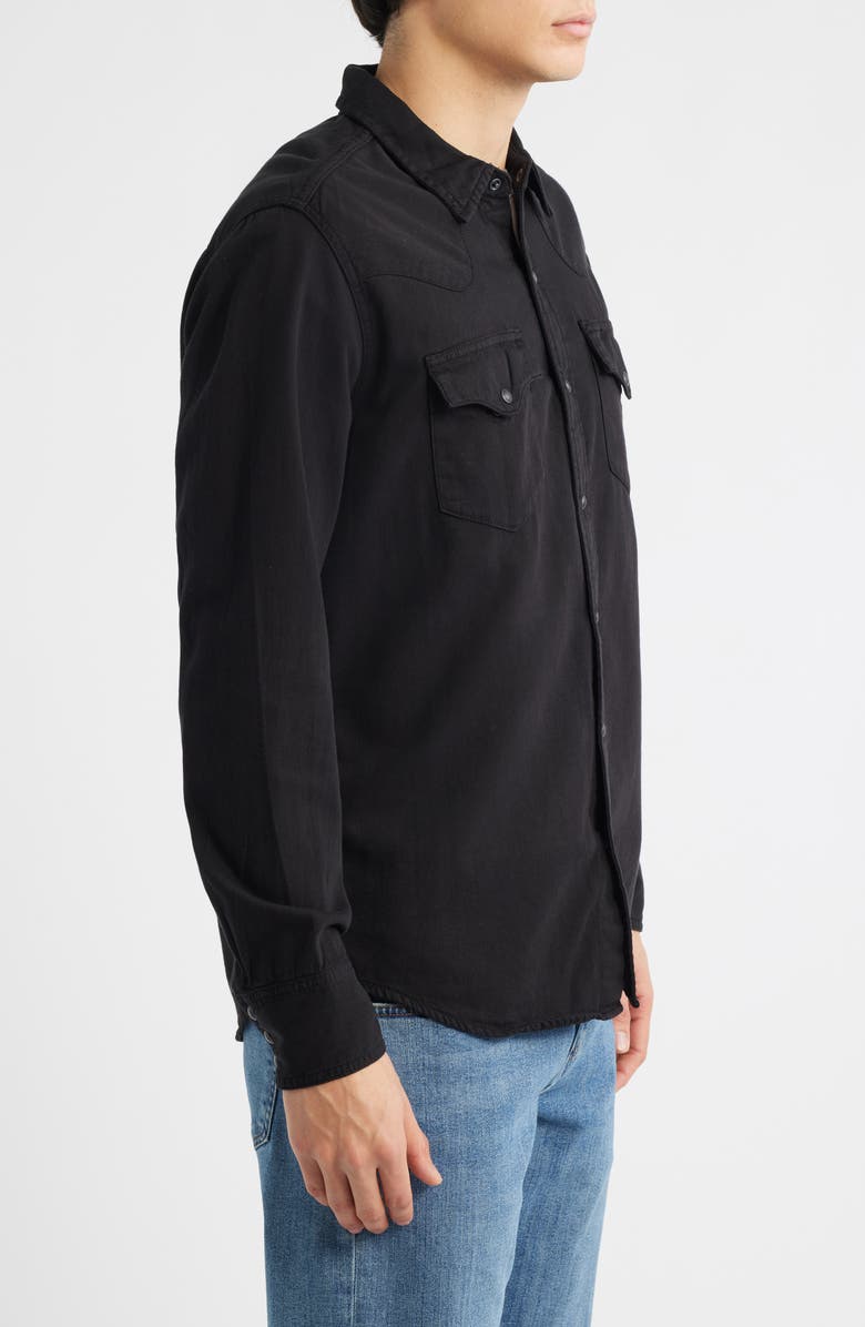 Tecovas Snap Front Denim Button-Up Shirt, Alternate, color, Black