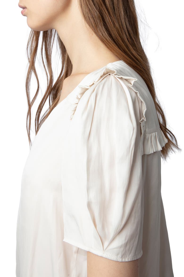 Twisty Satin Ruffle Top, Alternate, color, LIN