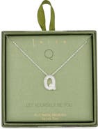 Leith Pavé Cubic Zirconia Initial Pendant Necklace