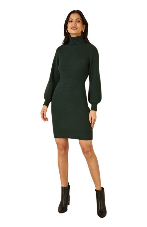 Roll Neck Knitted Dress
