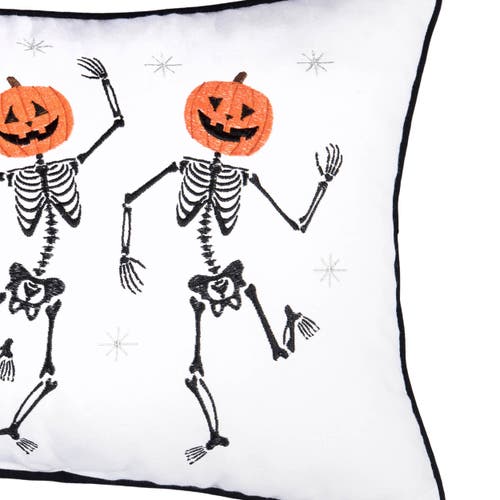 C & F Home C&f Home Pumpkin Skeletion Trio Throw Pillow, 14" X 22" In White