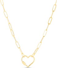 Queen Jewels Carabiner Heart & Paper Clip Chain Necklace