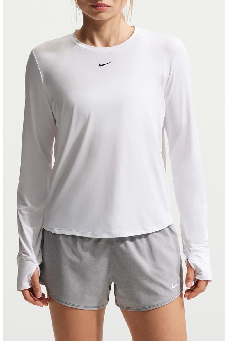 One Classic Dri-FIT Long Sleeve Training Top, Main, color, 102 WHITE/BLACK