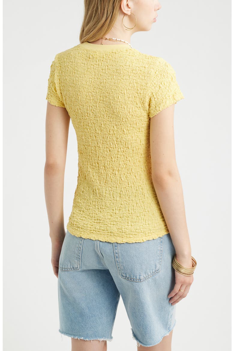 Crinkle Knit Crewneck Top, Alternate, color, YELLOW SUNDRESS