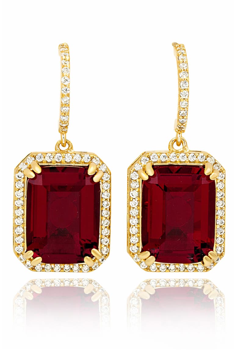 Halo Drop Earrings, Main, color, RED