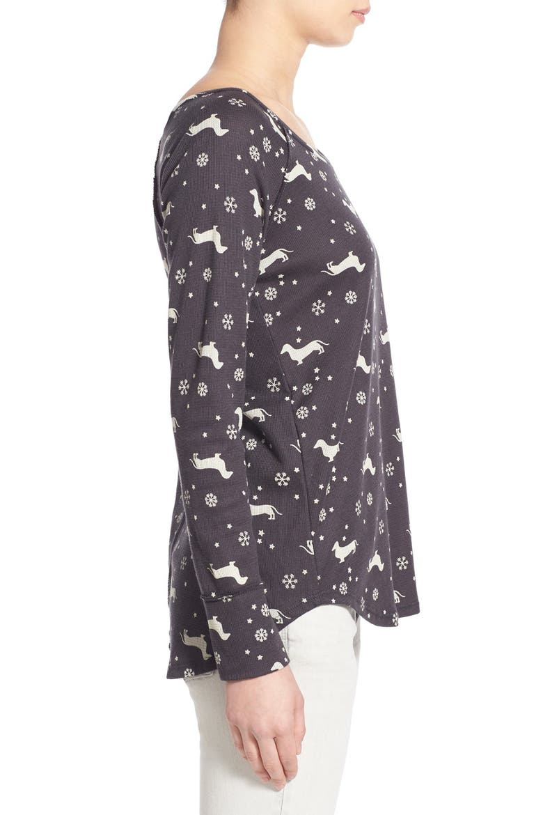 Long Sleeve Thermal Tee, Alternate, color, GREY METEOR DACHSHUNDS