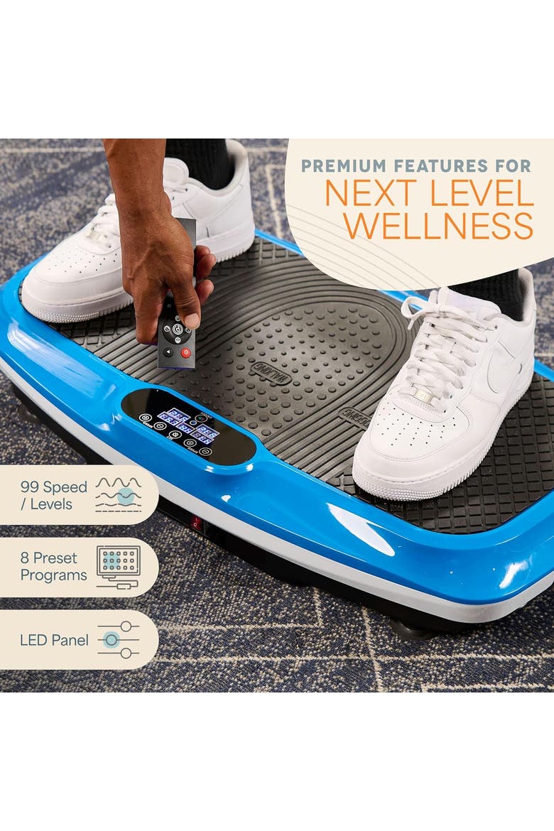 Turbo 3D Vibration Plate Exercise Machine with Magnetic Acupoints, Alternate, color, Blue