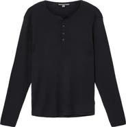 John Varvatos Javis Organic Cotton & Cashmere Rib Henley