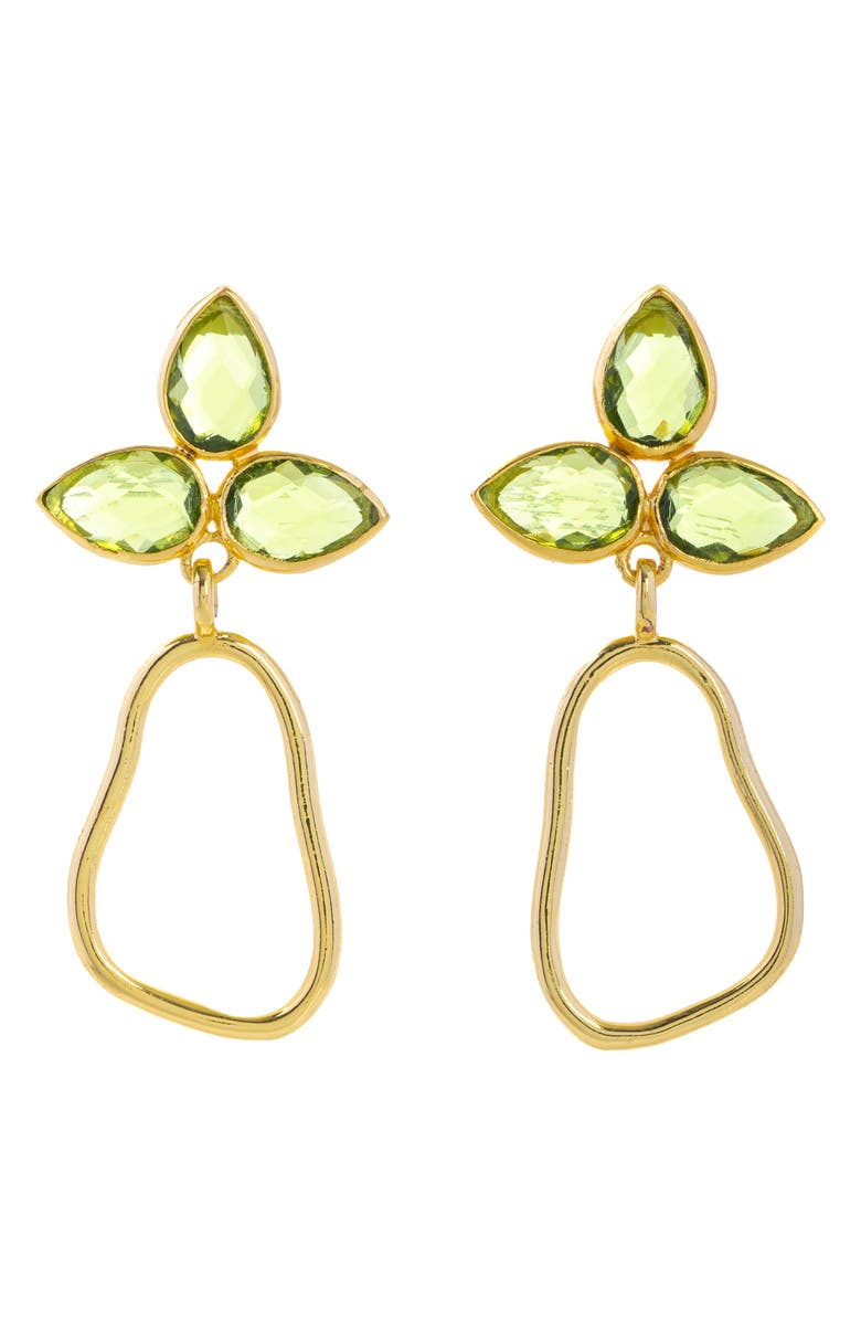 SAACHI Triple Gemstone Abstract Dangle Earrings, Main, color, Light Green