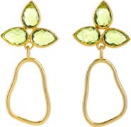 SAACHI Triple Gemstone Abstract Dangle Earrings