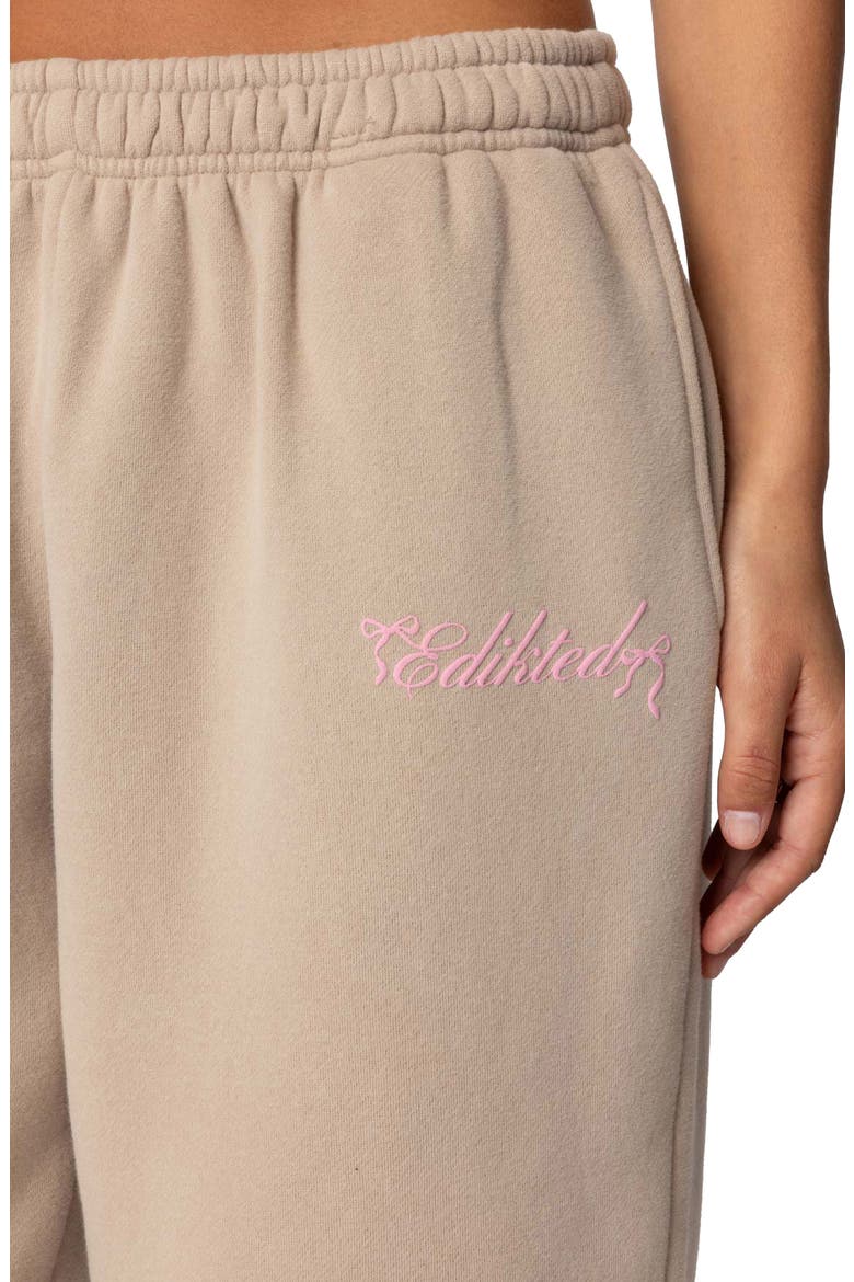 Sasha Bow Detail Sweatpants, Alternate, color, BEIGE