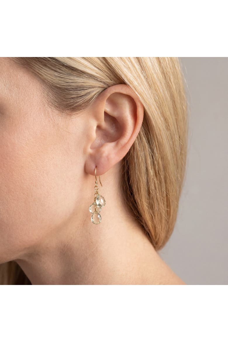 Green Amethyst Bead Dangle Earrings, Alternate, color, Green Amethyst