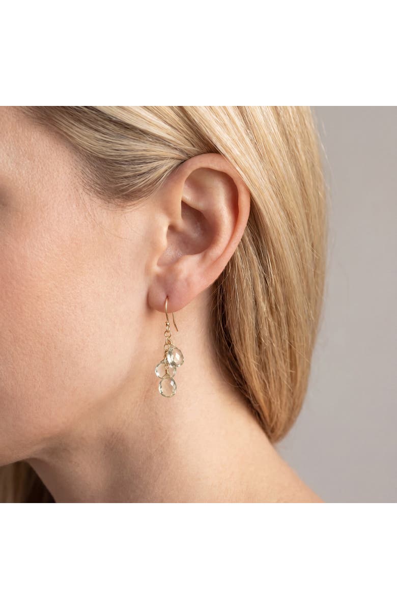The Lovery Fine Jewelry Green Amethyst Bead Dangle Earrings, Alternate, color, Green Amethyst