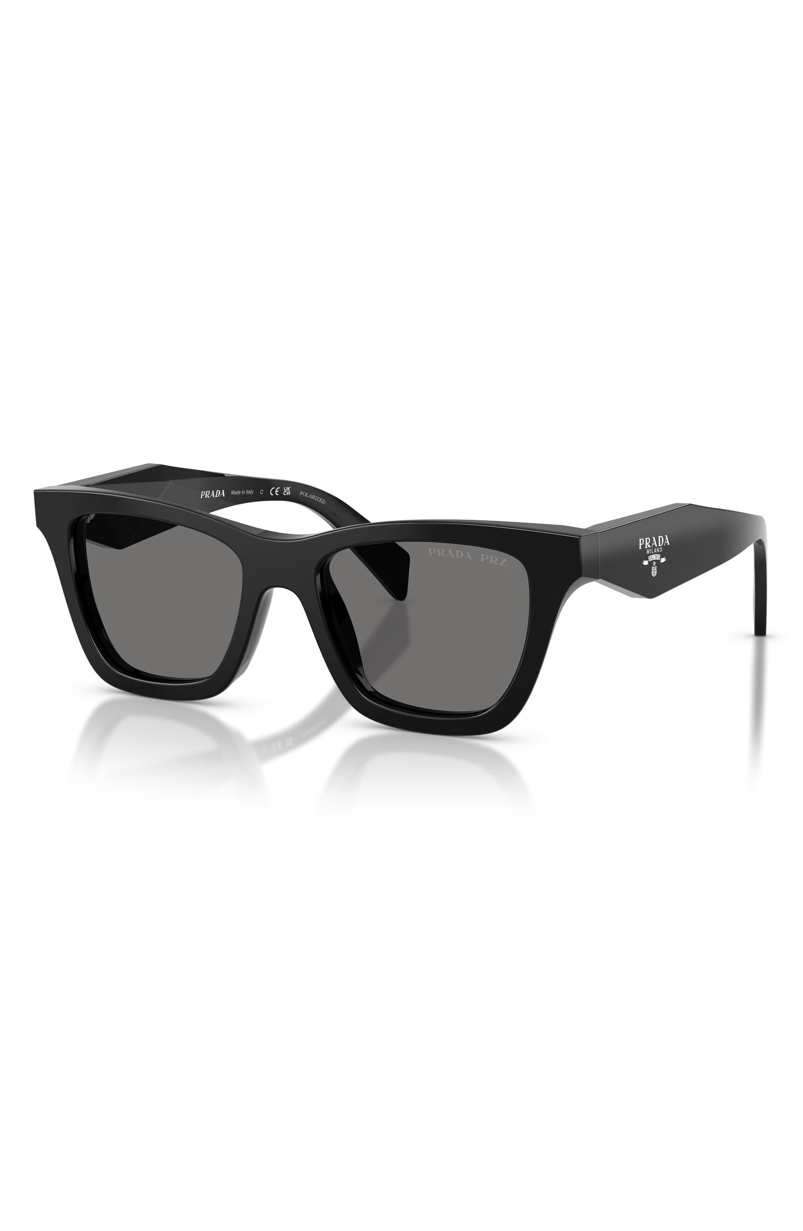 Prada 52mm Polarized Butterfly Sunglasses - Image 2