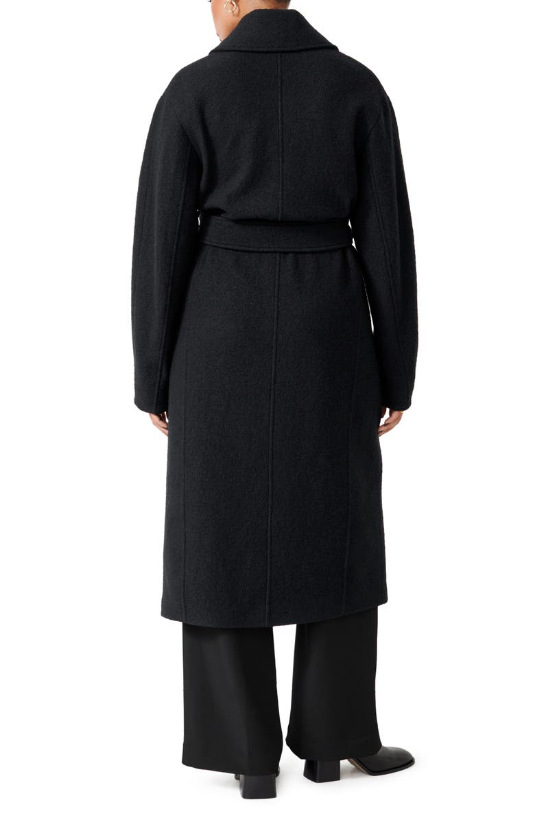 & Other Stories Belted Wool Wrap Coat, Alternate, color, Black