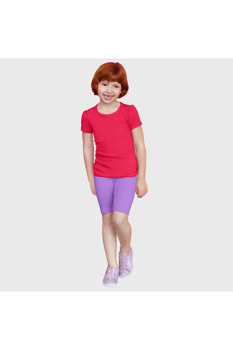 Girls 100% Cotton Short Sleeve Puff Classic Fit Tee, Main, color, Candy Apple