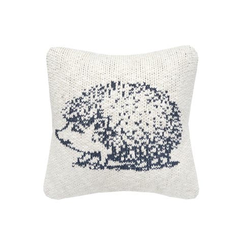 Hedge Hog Knitted Small Petite Throw Pillow, 10" x 10"