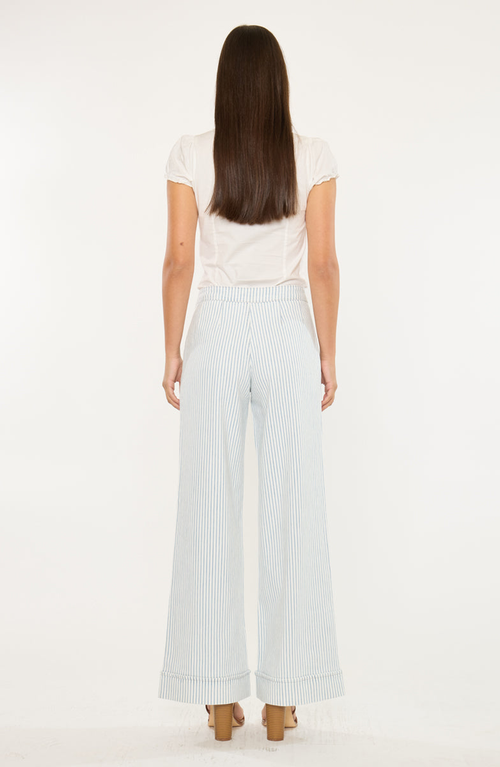 Kancan Elora High Rise Wide Leg Trousers In White