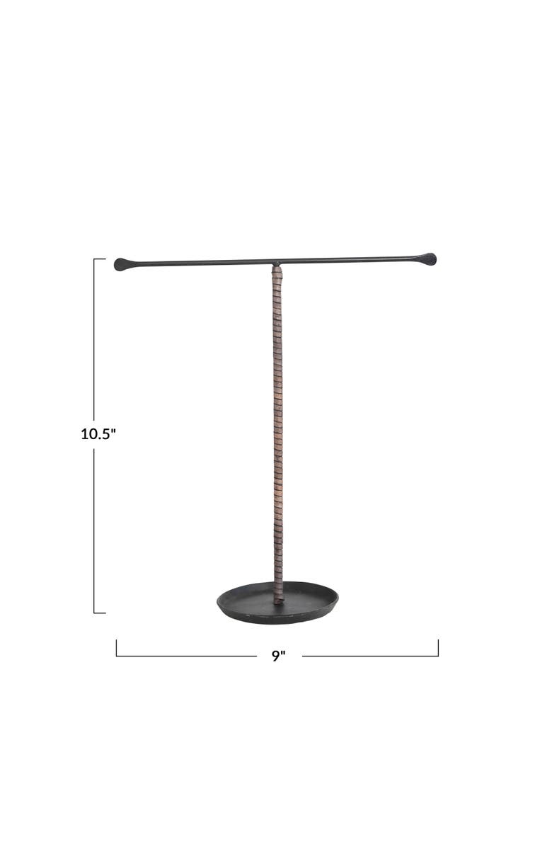 Storied Home Modern Metal and Leather Jewelry Stand, Alternate, color, 