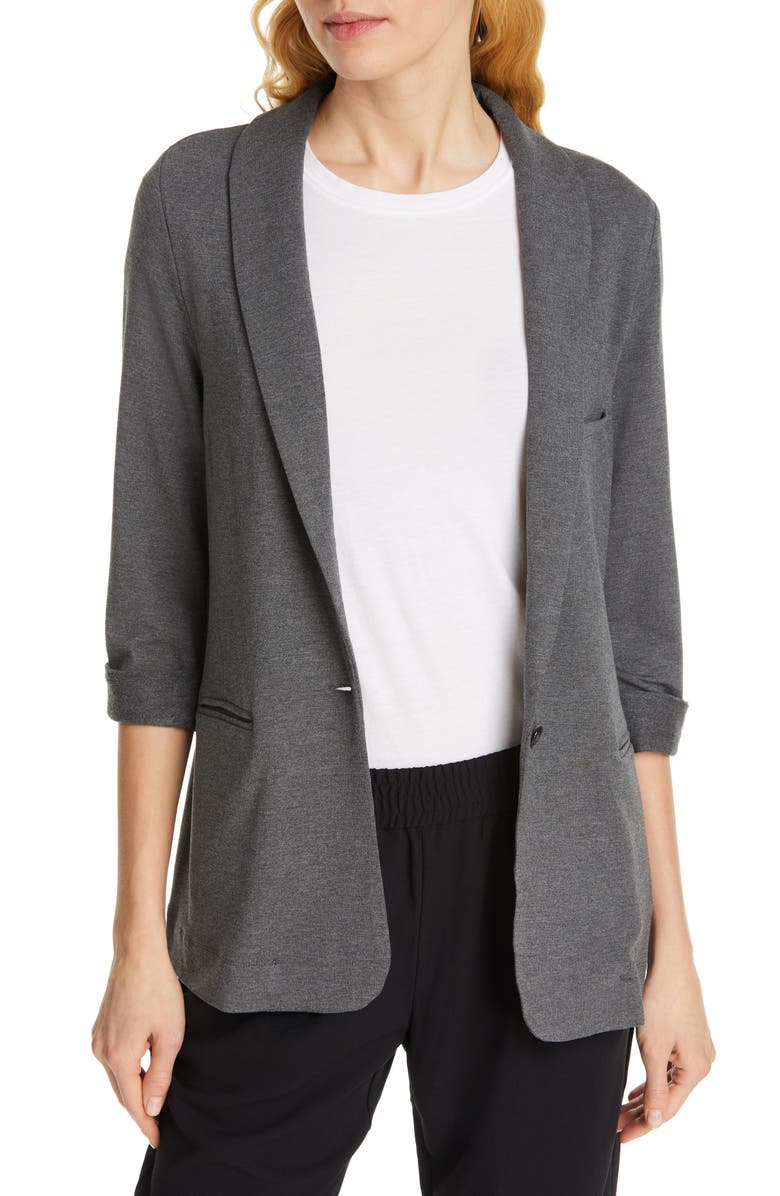 Joie Neville Knit Blazer, Main, color, Dark Heather Grey