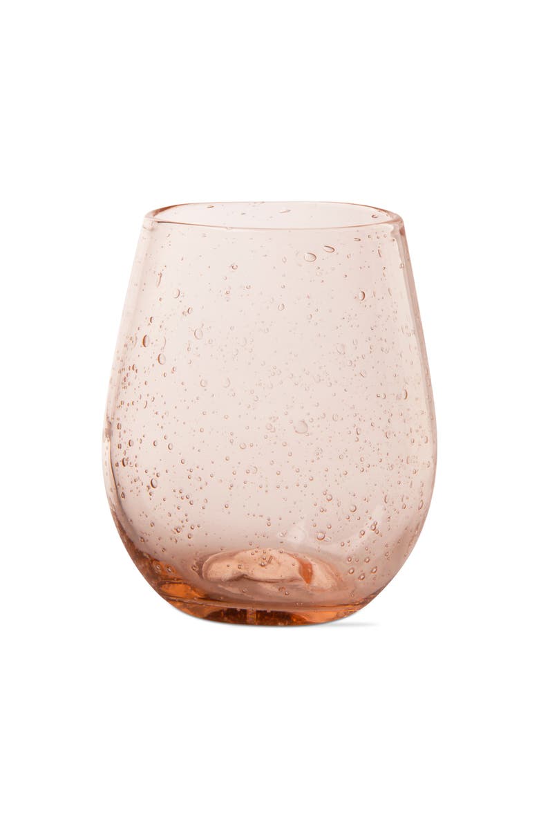 tag Bubble Glass Stemless Blush Wine Glasses for Everyday Use, Main, color, Pink