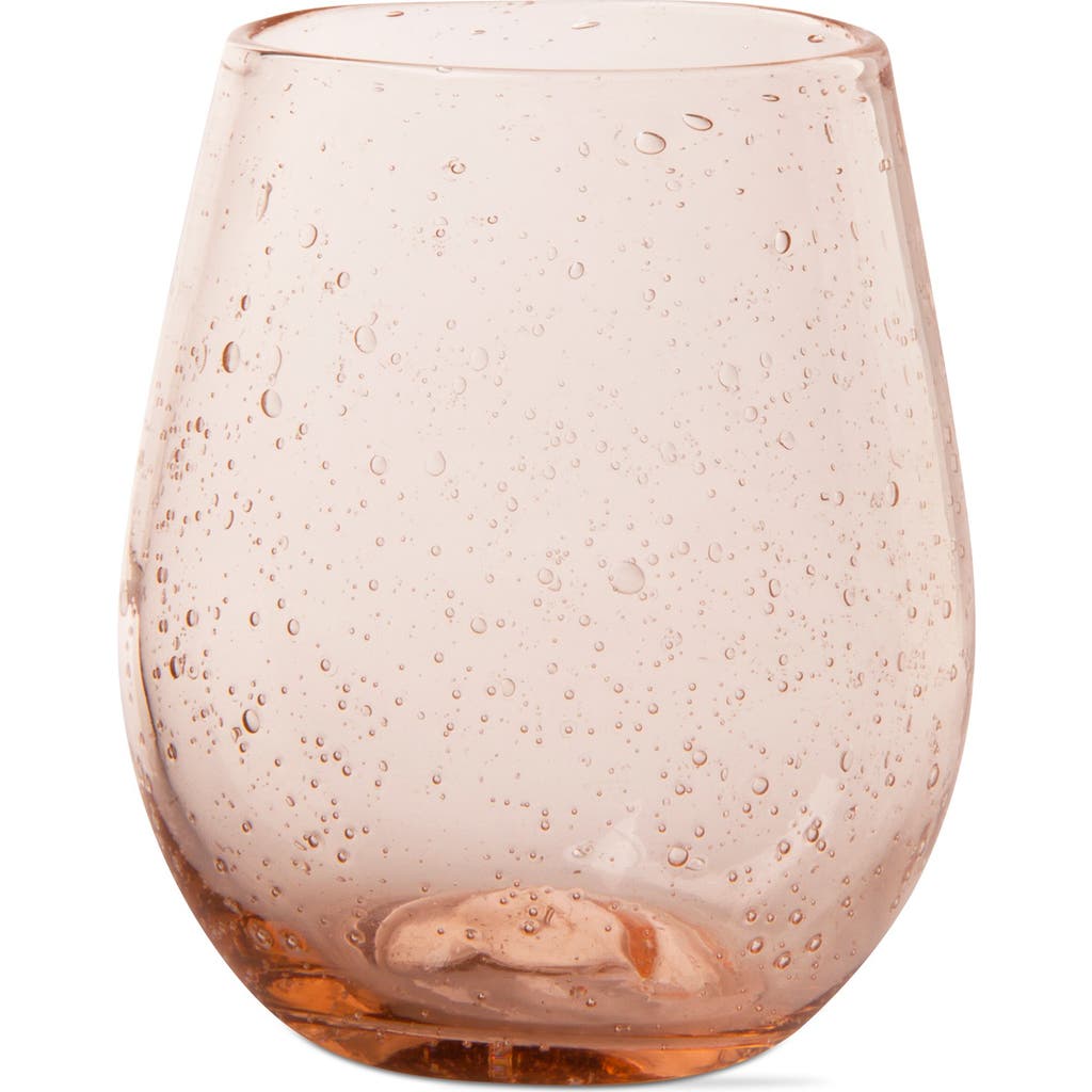 Tag Bubble Glass Stemless Blush Wine Glasses For Everyday Use In Pink