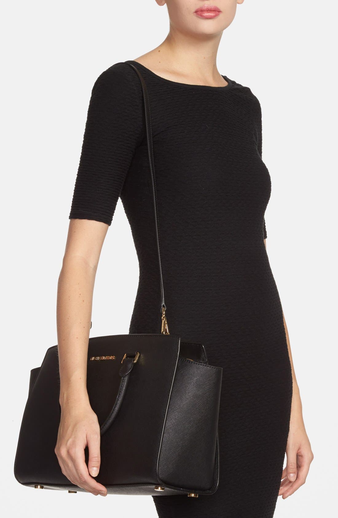 MICHAEL Michael Kors 'Large Selma' Zip-Top Satchel, Alternate, color, 