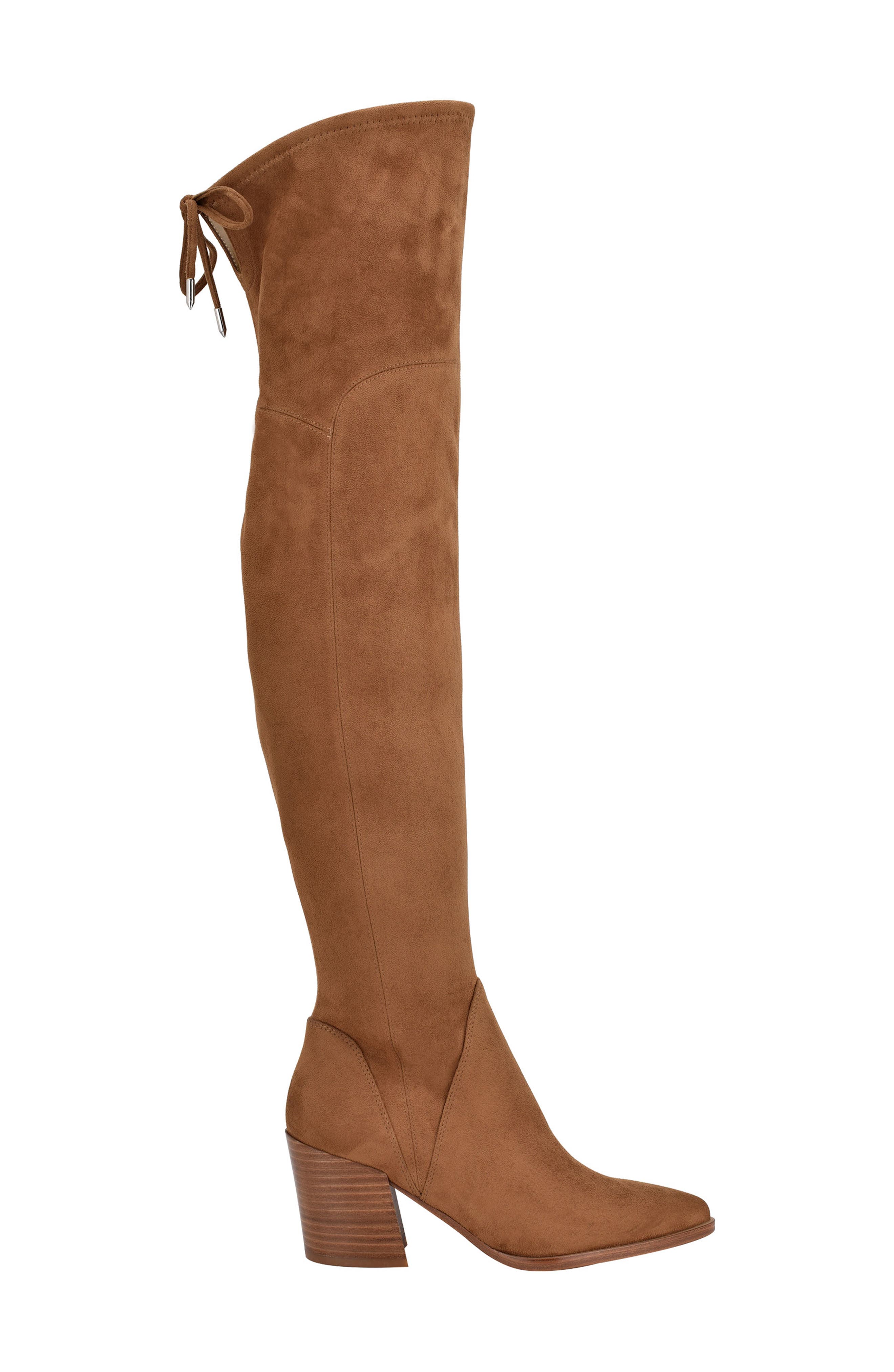 Comara Over the Knee Pointed Toe Boot, Alternate, color, LIGHT COGNAC SUEDE