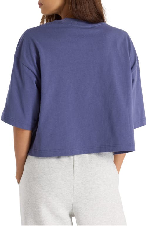 New Balance Athletics Oversize Crop Flower Graphic T-shirt In Blue
